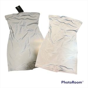 NEVER WORN Fashion Nova Reflective Romper.